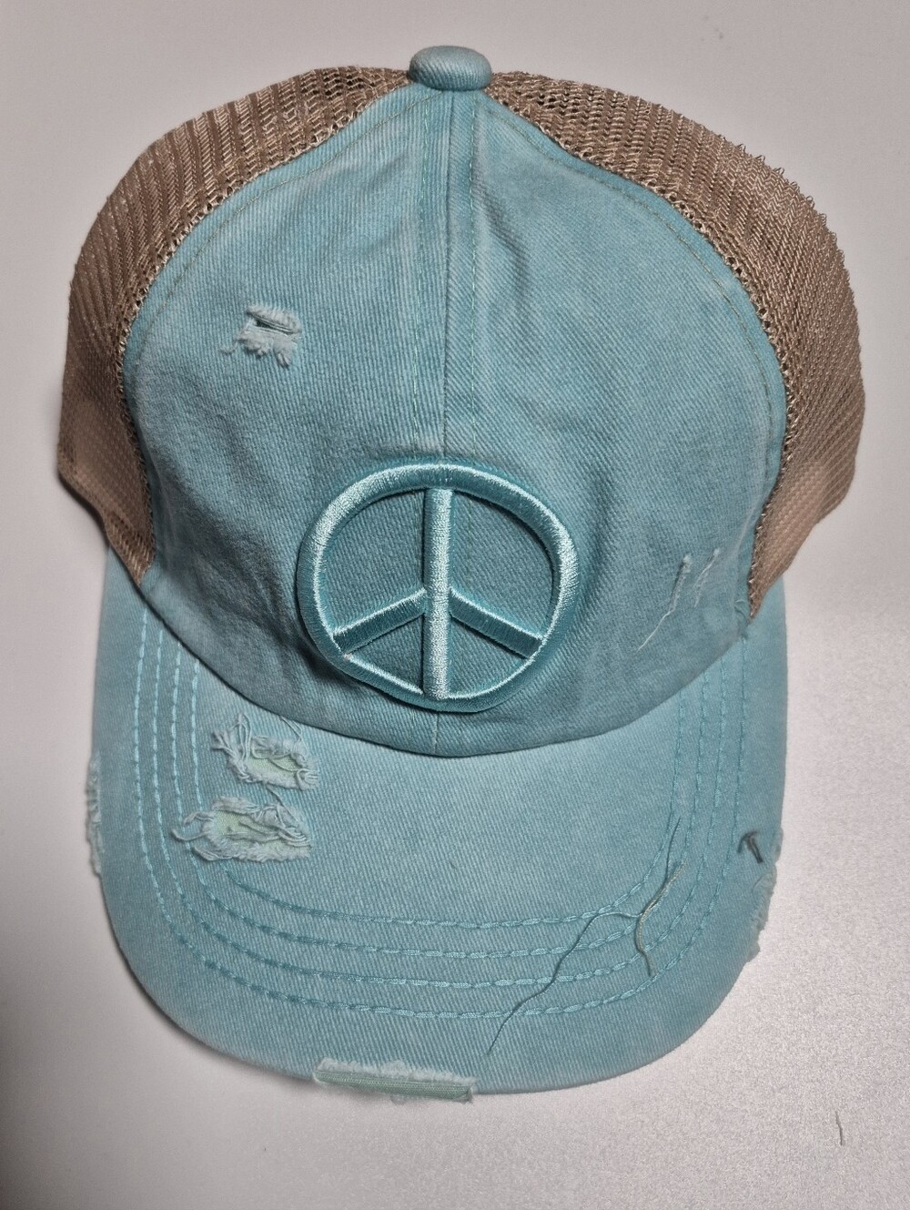 Cc Womens Distressed Peace Sign Hat - Mint